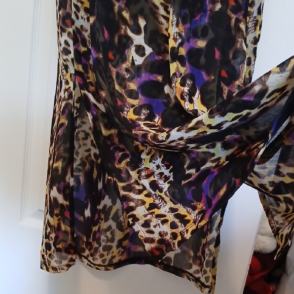 Sheer Leopard V-neck Maxi Cover-up - Picture 7 of 7